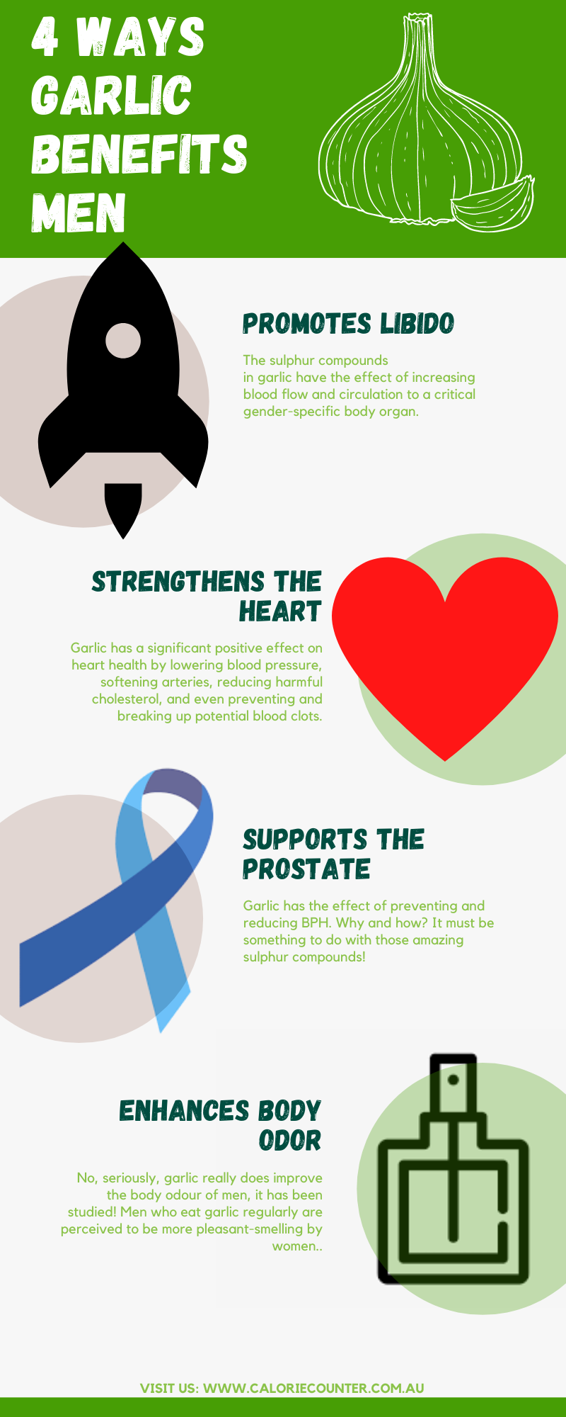 4 Ways Garlic Benefits Men With Infographic · Calcount